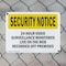 Signmission 24 Hour Video Surveillance OSHA Security Notice Sign, Plastic, 10in W x 7in L, 2PK OS-2PACK-SN-P-710-L-11499 - alternate 4